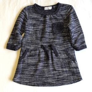 miles baby black marl woven knit tunic dress 12 months baby girl